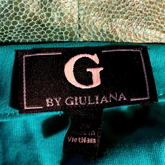 G by Giuliana faux snake skin moto jacket top - Picture 2 of 7